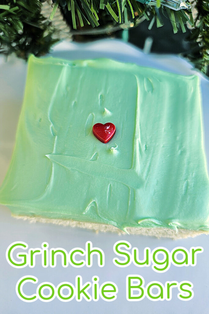 Learn how to make these deliciously easy to make #Grinch Sugar Cookie Bars!