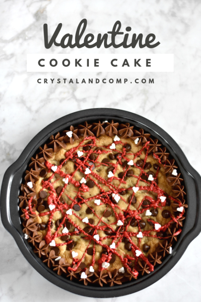 Valentine Chocolate Chip Cookie Cake by Crystal & Co.