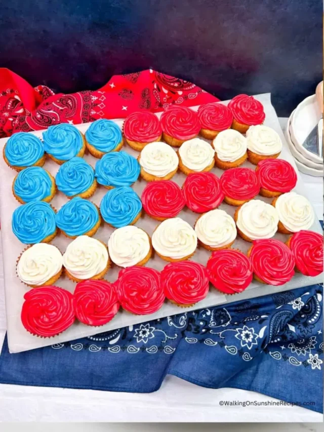Patriotic Cupcake Cake by Walking on Sunshine Recipes.