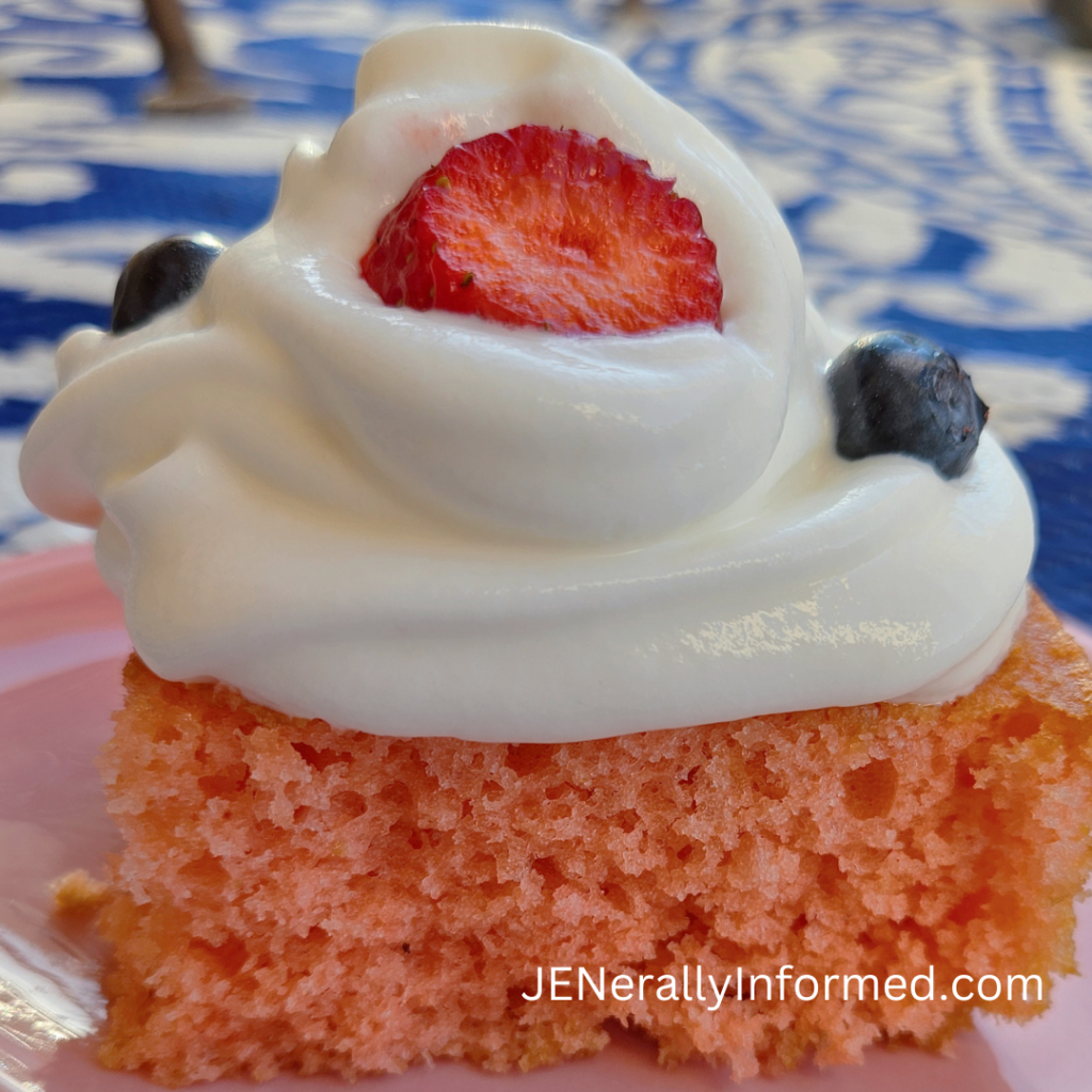 Try this easy-to-make Strawberry Lemonade Cake for your next backyard BBQ this summer! #desserts baking #lemonade #summerdesserts