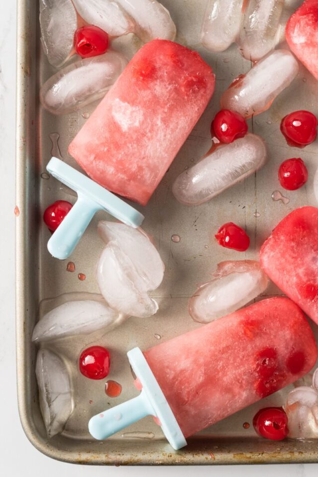 Shirley Temple Popsicles by The Wooden Spoon Effect.