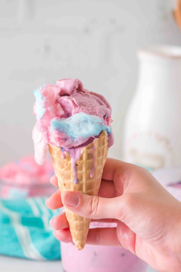 No Churn Cotton Candy Ice Cream by Mommy Hates Cooking.