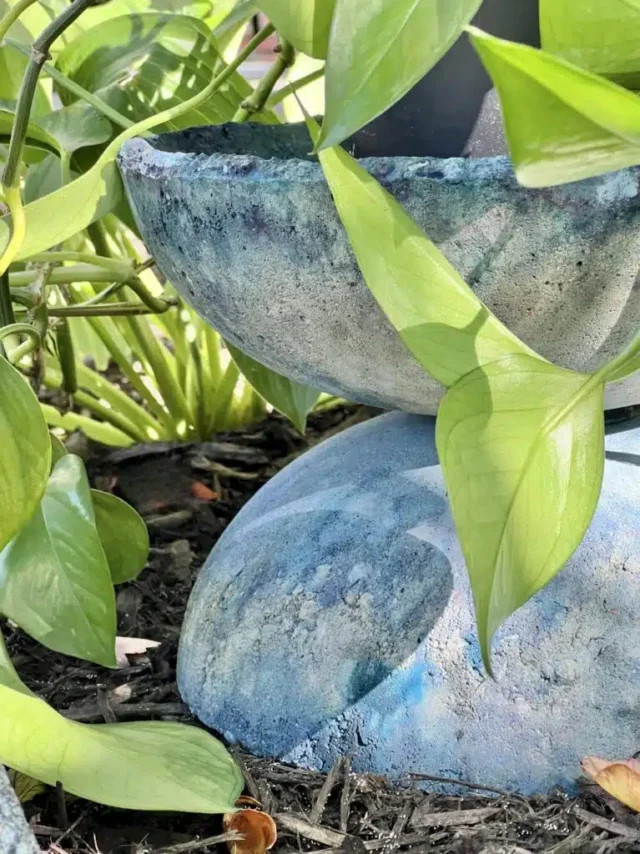 How to Make an Easy DIY Concrete Cement Bowl Planter by Sonata Home Design.