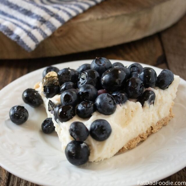 Blueberry Cream Pie by Fat Dad Foodie.