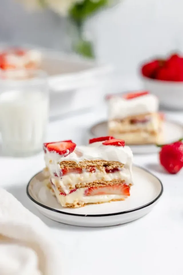 Strawberry Icebox Cake by Recipes Simple.