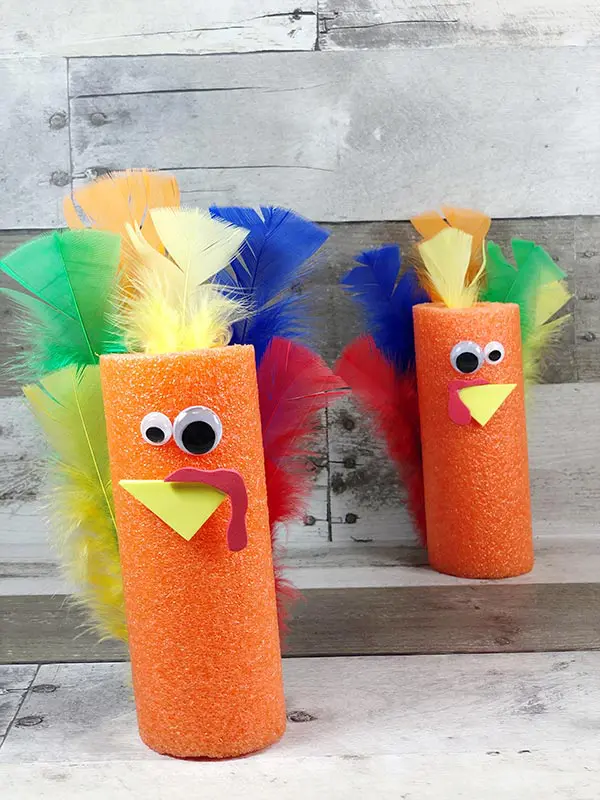 Turkey Pool Noodle Craft by Darcy and Brian.