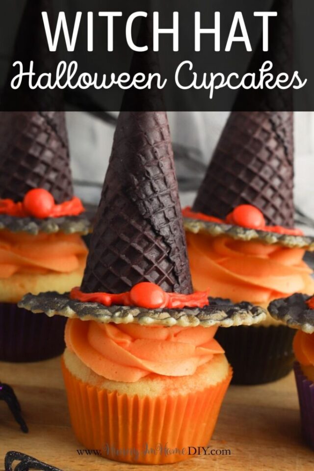 Hocus Pocus Themed Witch Hat Cupcakes by Hunny I’m Home DIY.