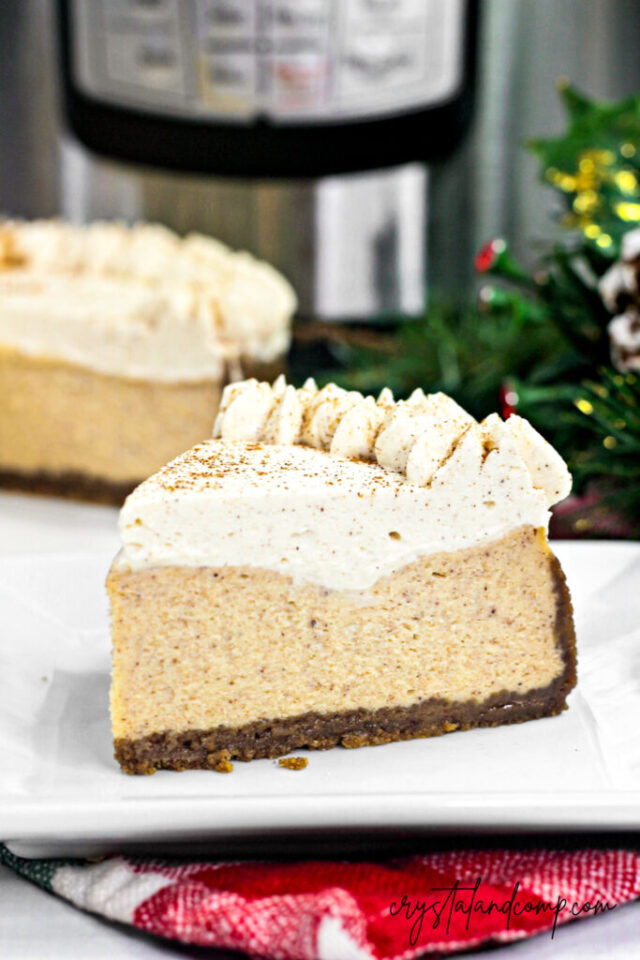 Instant Pot Eggnog Cheesecake Recipe by Crystal and Comp.