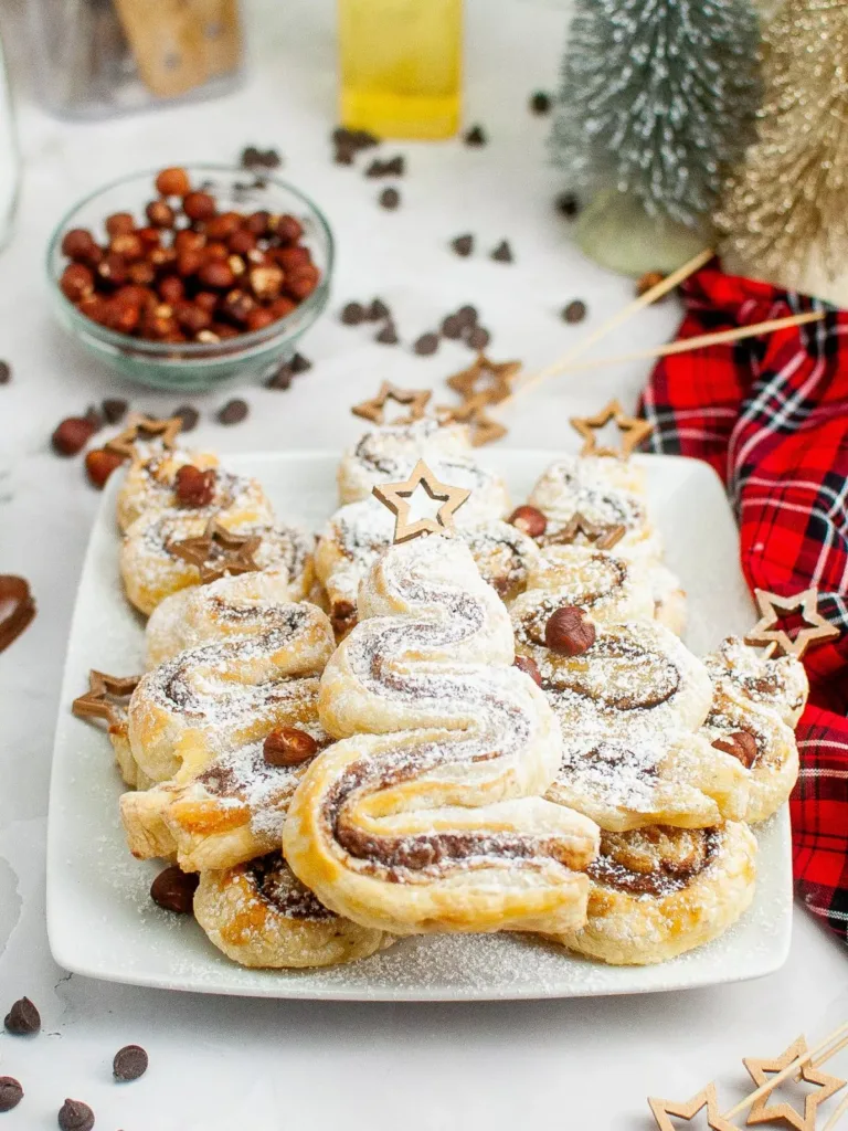 Puff Pastry Trees on a Stick with Nutella by Walking on Sunshine Recipes Blog.