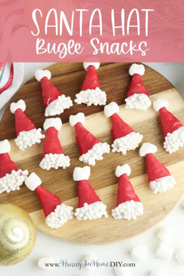 Cute Bugle Santa hats Christmas Treats by Hunny I’m Home DIY.