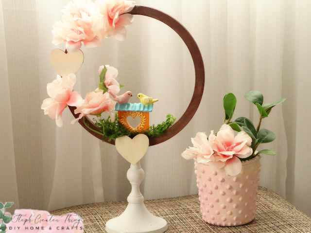 Valentine Floral Hoop Centerpiece by Steph Creates Things.