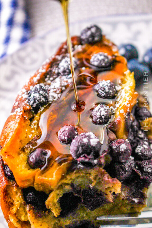 Blueberry French Toast Recipe – Overnight in the Slow Cooker by Yummi Haus.