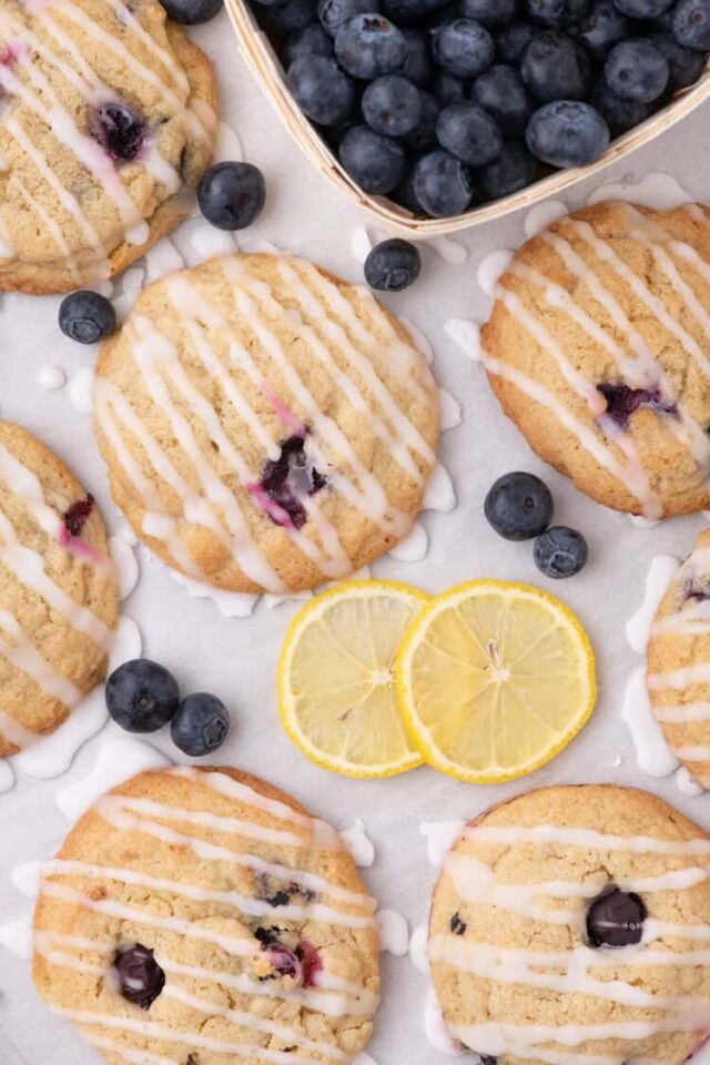 Lemon Blueberry Cookies (Soft & Chewy) by Rose Bakes.