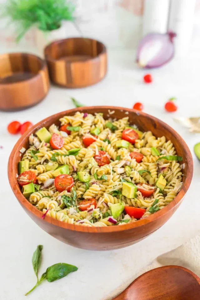 Avocado Chicken Pasta Salad by Recipes Simple.