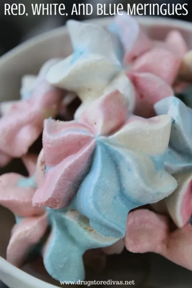 Red, White, And Blue Meringues Recipe by Drugstore Divas.