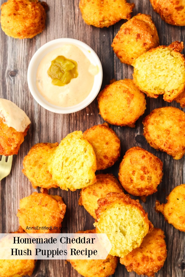 Homemade cheddar hush puppies recipe by Ann’s entitled life.
