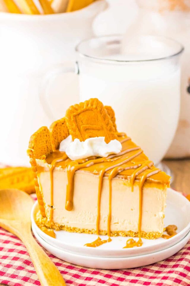 Easy Biscoff Cookie Butter Cheesecake (No-Bake Recipe) by Rose Bakes.