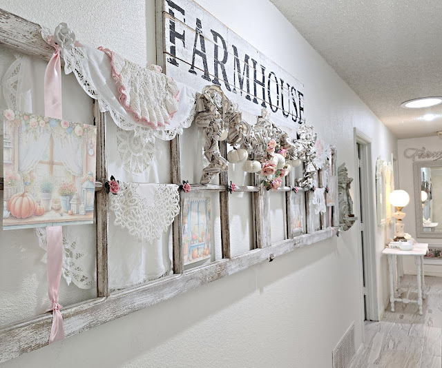 Autumn Decor for a Long Hallway by Penny's Vintage Home.