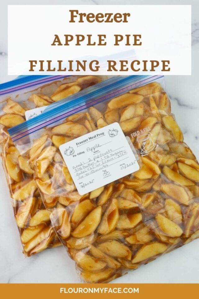 How to Make Freezer Apple Pie Filling by Rose Bakes.