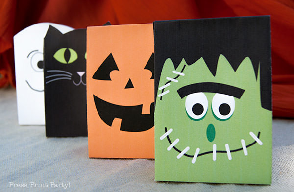 4 Free Halloween Treat Bags Printables by Press Print Party.