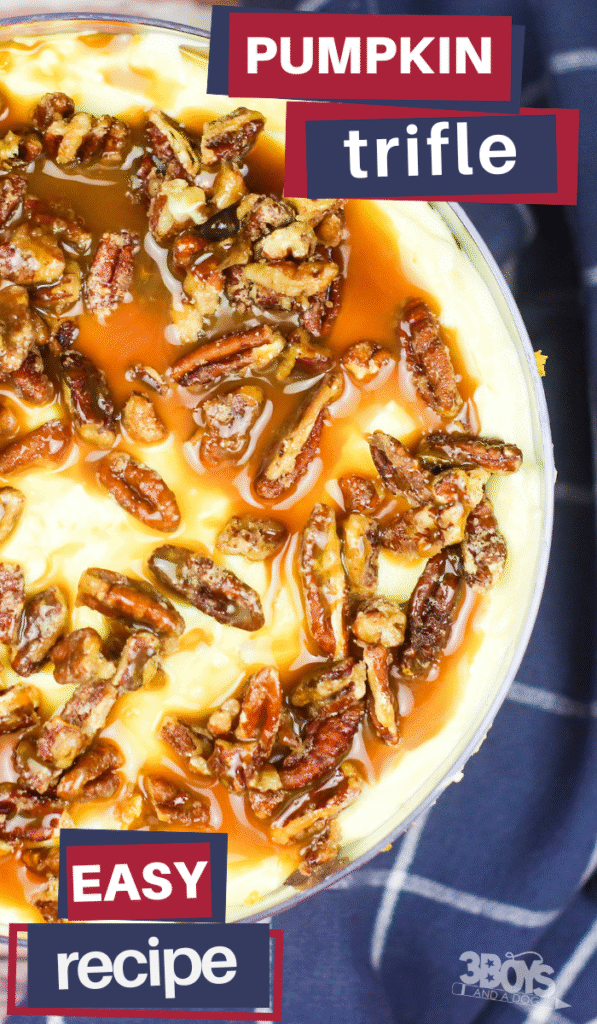  Pumpkin Praline Trifle Recipe by 3 Boys and a Dog.