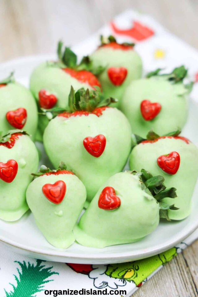 Easy Grinch Strawberries by Organized Island.