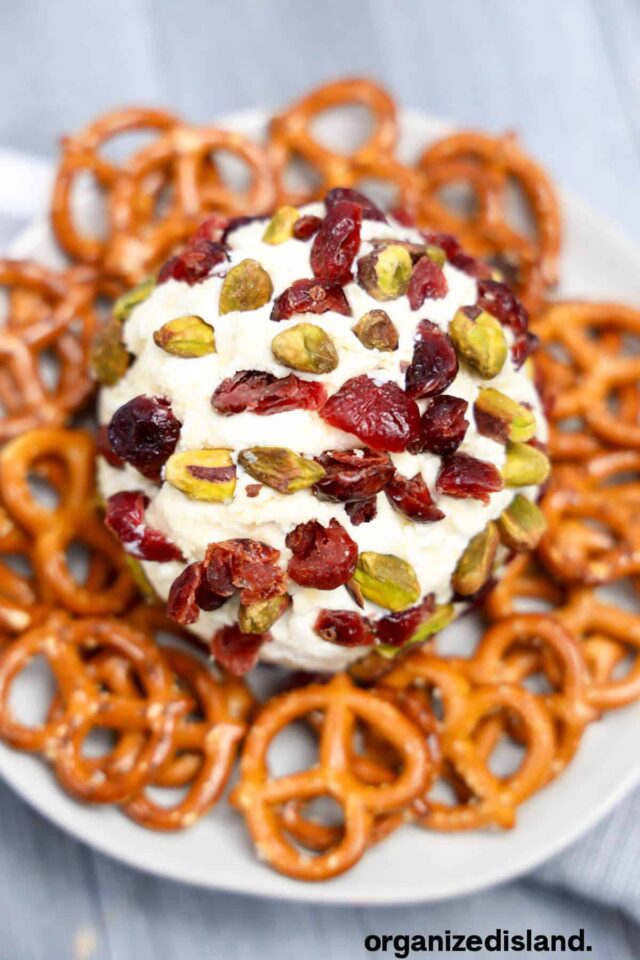 Cranberry Cheese Ball Recipe by Organized Island.