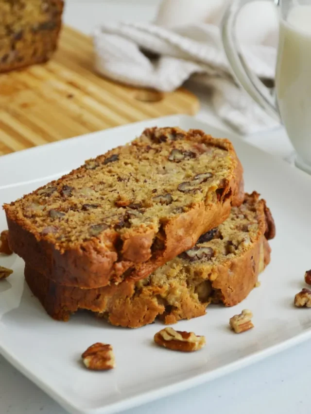 Banana Nut Bread with Maple Syrup and Pecans by Walking on Sunshine Recipes.
