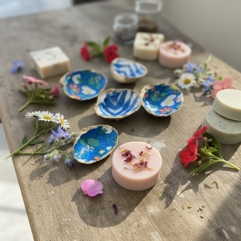 Simple Decoupaged Sea Shells by My French Twist.