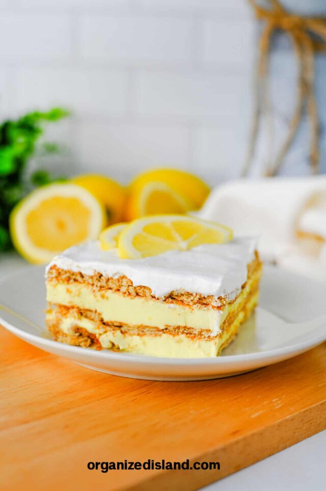 Easy Lemon Icebox Cake by Organized Island.