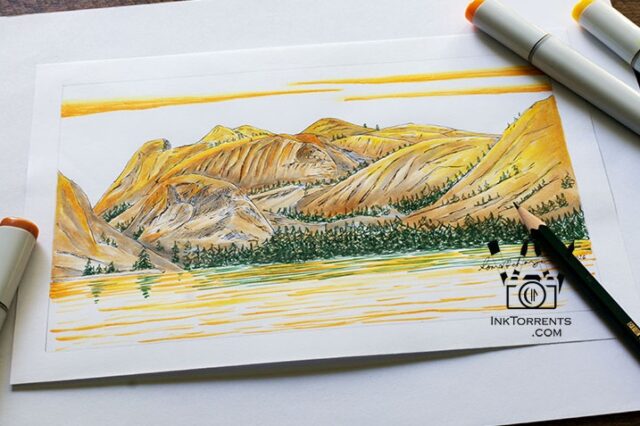 Painting Yosemite with Copic Markers by InTorrents Graphics.