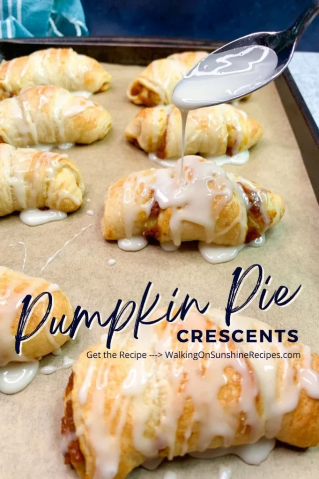 Pumpkin pie Crescent Rolls from Walking on Sunshine Recipes Blog.