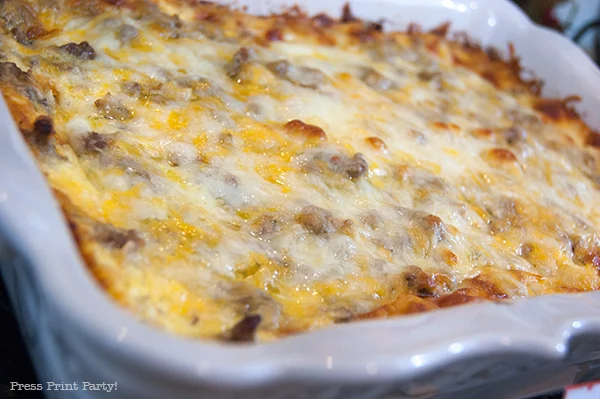 English Muffin Breakfast Casserole from Press, Print, Party.