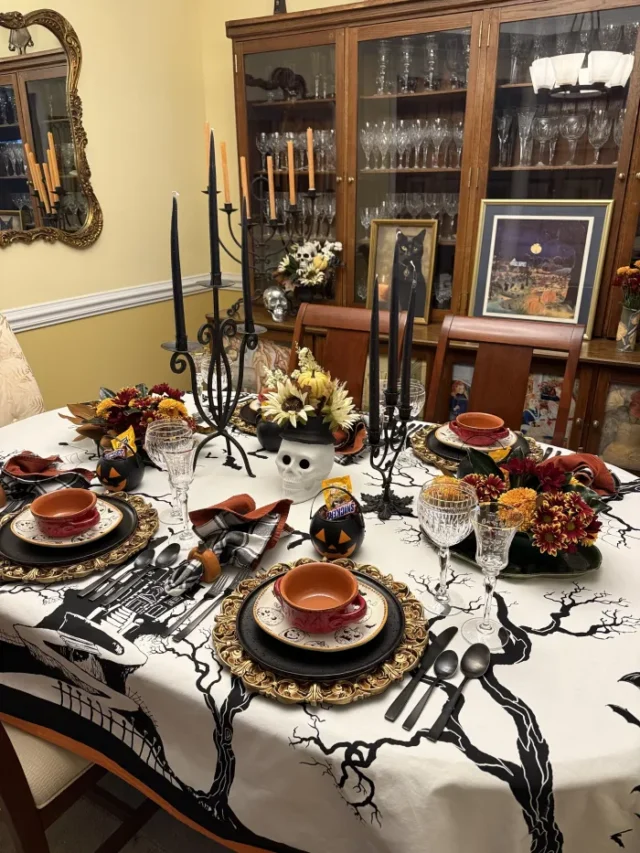 All Hallows Eve Thrifted Tablescape from Thrifting Wonderland.